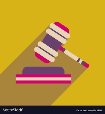 Flat web icon with long shadow judge hammer vector image