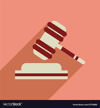 Flat web icon with long shadow judge hammer vector image