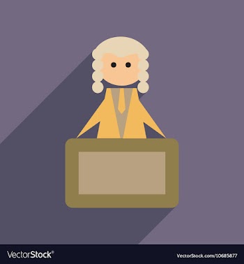 Flat web icon with long shadow judge vector image