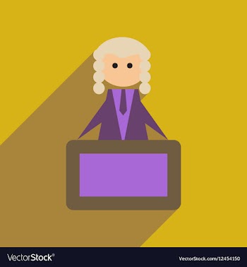 Flat web icon with long shadow judge vector image