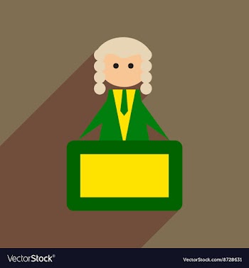 Flat web icon with long shadow judge vector image