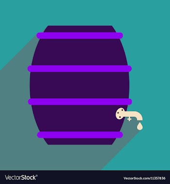 Flat web icon with long shadow keg of beer vector image