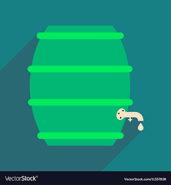 Flat web icon with long shadow keg of beer vector image