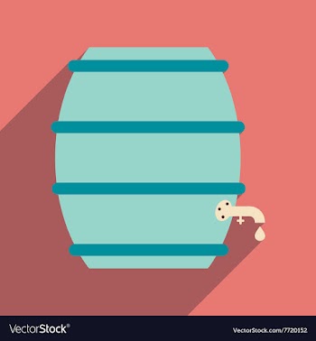 Flat web icon with long shadow keg of beer vector image