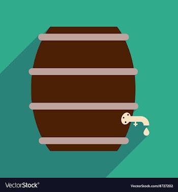 Flat web icon with long shadow keg of beer vector image