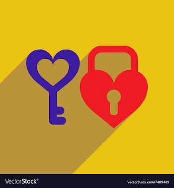 Flat web icon with long shadow key lock heart vector image