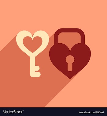 Flat web icon with long shadow key lock heart vector image