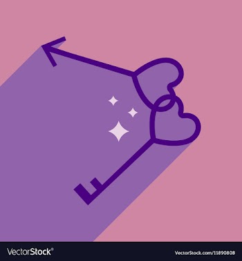 Flat web icon with long shadow keys heart vector image