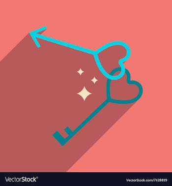 Flat web icon with long shadow keys heart vector image
