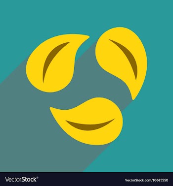 Flat web icon with long shadow leaves vector image