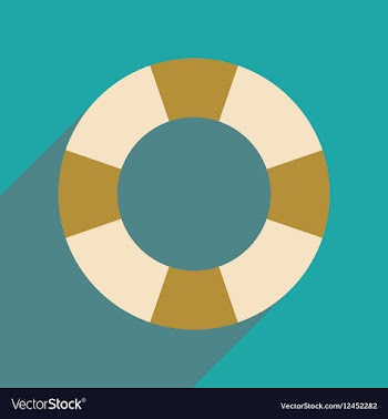 Flat web icon with long shadow Lifebuoy vector image