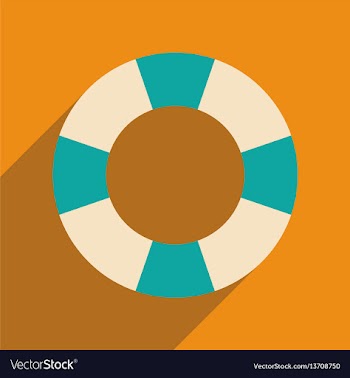 Flat web icon with long shadow lifebuoy vector image
