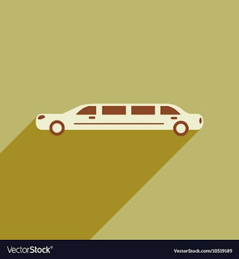Flat web icon with long shadow limousine vector image