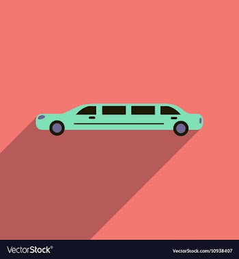 Flat web icon with long shadow limousine vector image