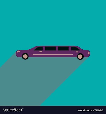 Flat web icon with long shadow limousine vector image
