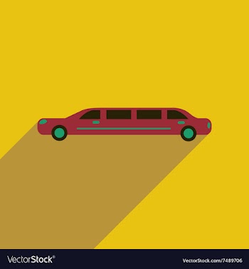 Flat web icon with long shadow limousine vector image