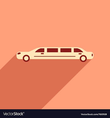 Flat web icon with long shadow limousine vector image