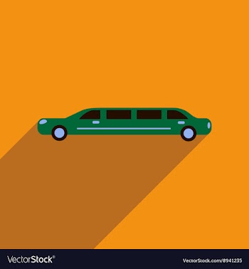 Flat web icon with long shadow limousine vector image