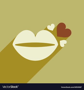Flat web icon with long shadow lip heart vector image