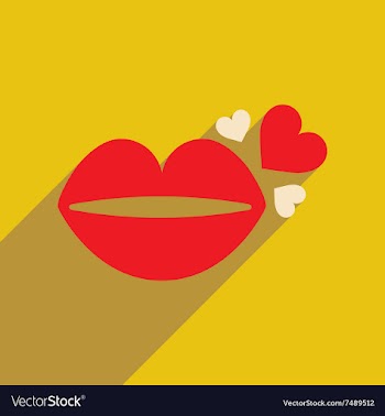 Flat web icon with long shadow lip heart vector image