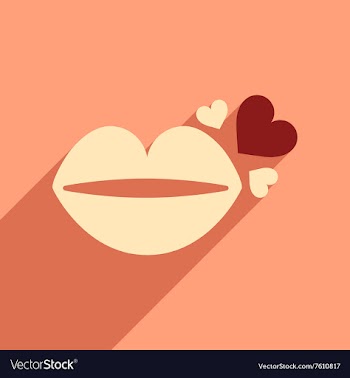 Flat web icon with long shadow lip heart vector image