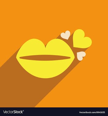 Flat web icon with long shadow lip heart vector image