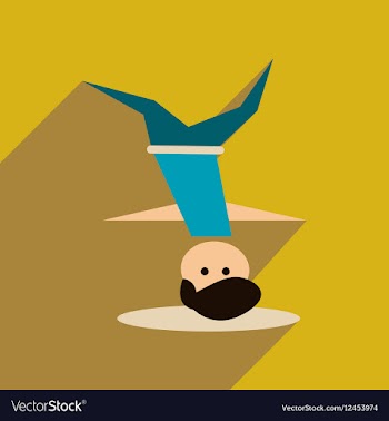 Flat web icon with long shadow male dancer vector image