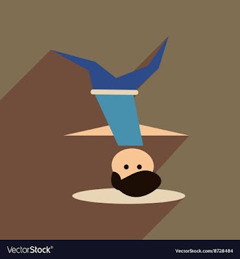 Flat web icon with long shadow male dancer vector image