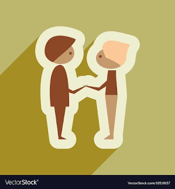 Flat web icon with long shadow male friends vector image