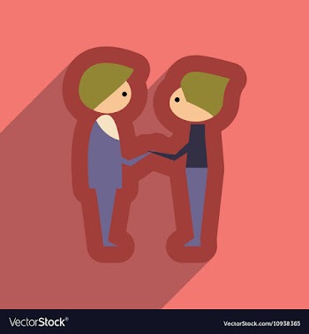 Flat web icon with long shadow male friends vector image