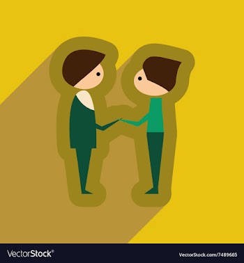 Flat web icon with long shadow male friends vector image