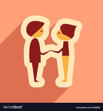 Flat web icon with long shadow male friends vector image