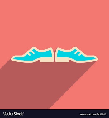 Flat web icon with long shadow male shoes vector image