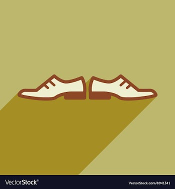 Flat web icon with long shadow male shoes vector image