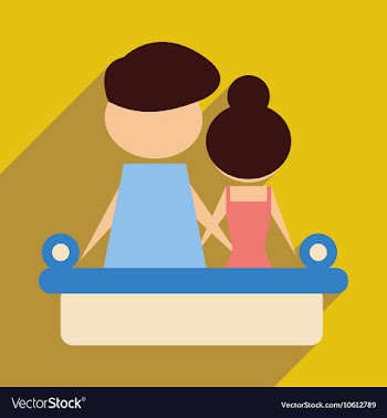 Flat web icon with long shadow man and woman couch vector image