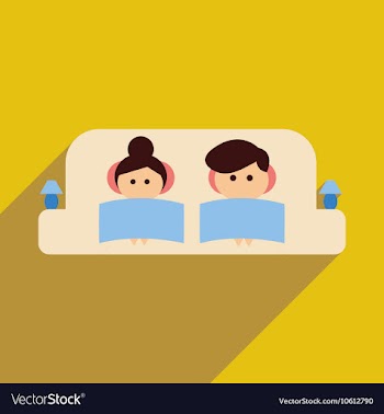Flat web icon with long shadow man and woman couch vector image