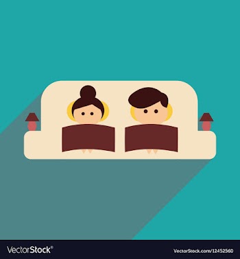 Flat web icon with long shadow man and woman couch vector image
