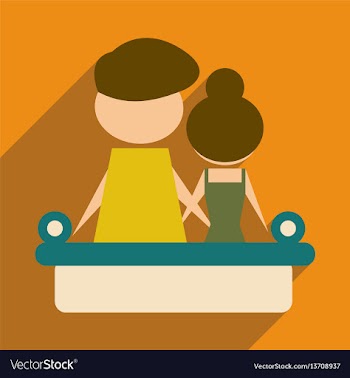 Flat web icon with long shadow man and woman couch vector image