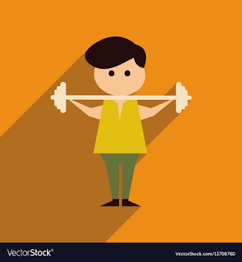Flat web icon with long shadow man barbell vector image