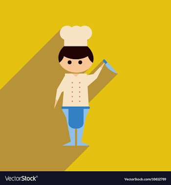 Flat web icon with long shadow Man cook vector image