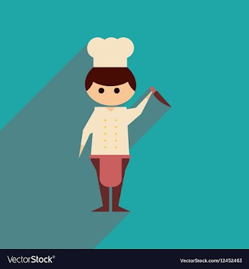 Flat web icon with long shadow Man cook vector image