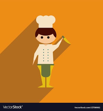 Flat web icon with long shadow man cook vector image