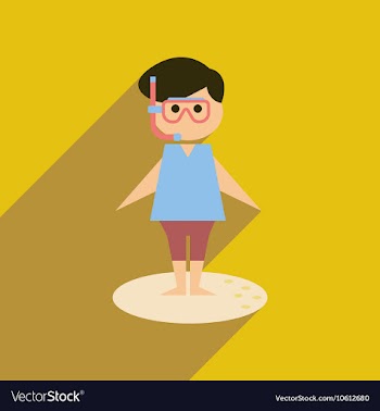 Flat web icon with long shadow Man diving mask vector image