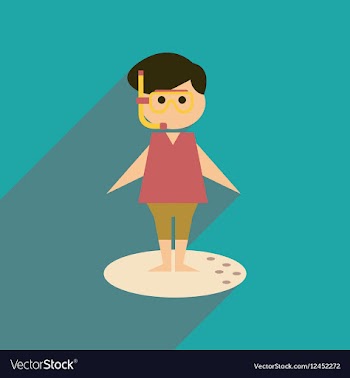 Flat web icon with long shadow Man diving mask vector image
