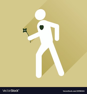 Flat web icon with long shadow man flower vector image