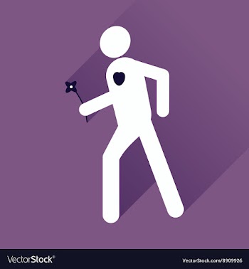 Flat web icon with long shadow man flower vector image