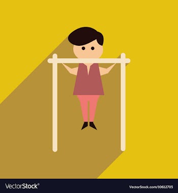 Flat web icon with long shadow man horizontal bar vector image