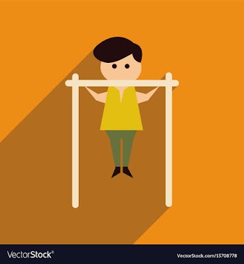 Flat web icon with long shadow man horizontal bar vector image