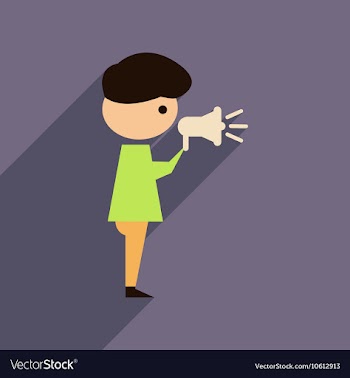 Flat web icon with long shadow man megaphone vector image