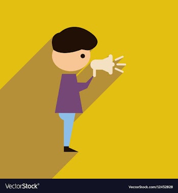 Flat web icon with long shadow man megaphone vector image